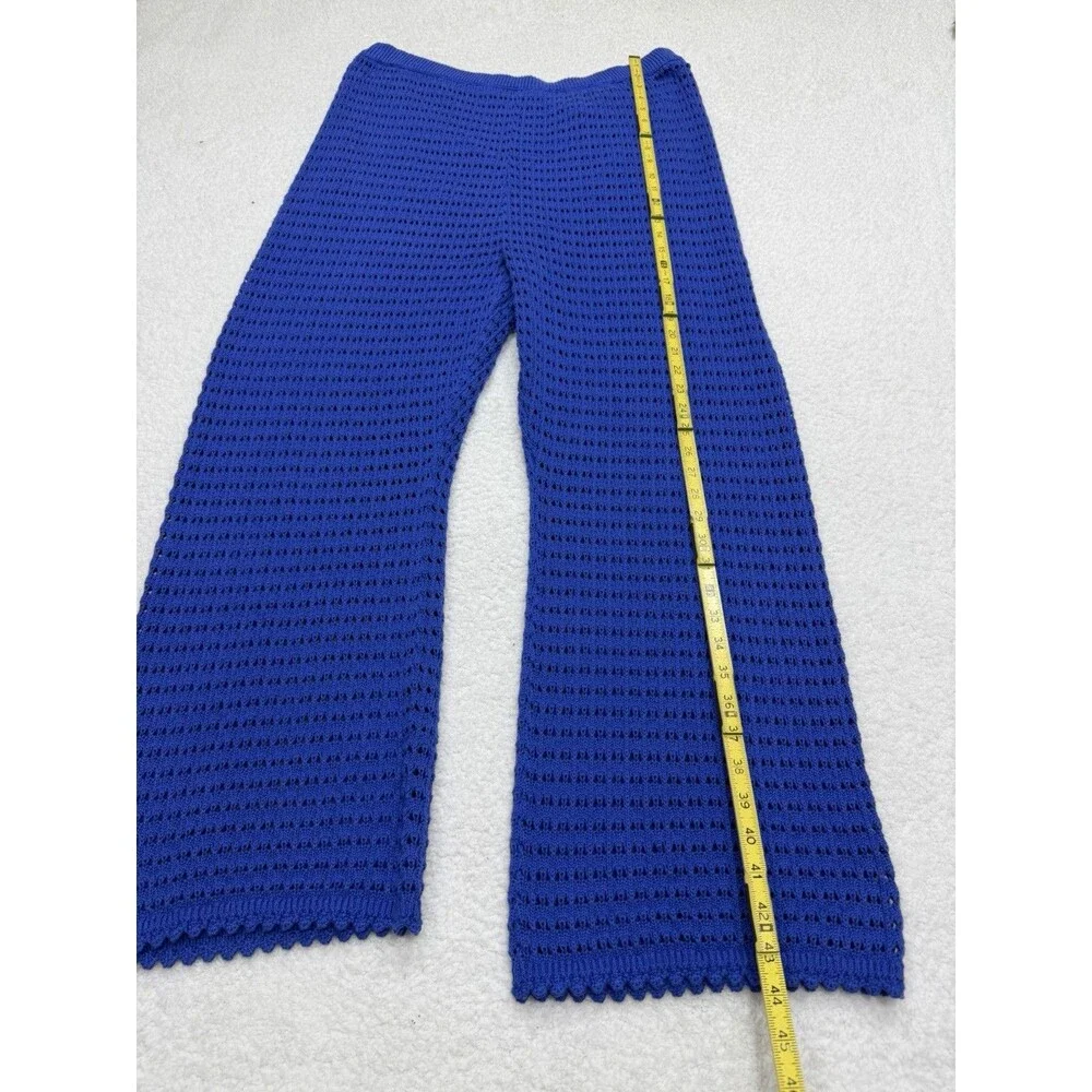 Gap Ankle Pants Blue Cotton Crochet Vacay Beach Boho Minimalist Size XL NWT